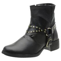 Coturno Feminino Bota Salto Baixo Rasteiro Cano Médio Zíper Lateral Detalhe Fivela Coturno Feminino Bota Salto Baixo Rasteiro Cano Médio Zíper Lateral Detalhe Fivela