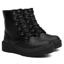 Coturno Feminino Bota Tratorada Blogueira Confort Sintético