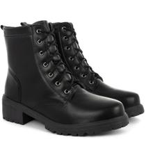 Coturno Feminino Bota Tratorada Salto Baixo Confortável