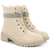 Coturno Feminino Bota Tratorada Salto Baixo Confortável