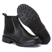 Coturno Feminino Cano Curto Em Couro Com Elástico