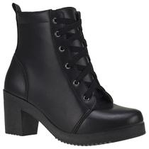 Coturno Feminino Casual Cano Médio Napa Soft Salto Bloco Confortável