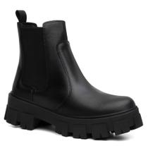 Coturno Feminino Chelsea Solado Tratorado Bota Lançamento Blogueira