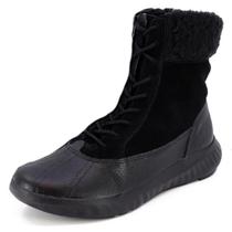 Coturno Feminino Conforto Firme Cabedal Camurçado Usaflex