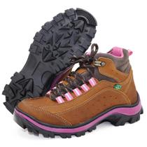 Coturno Feminino de couro Adventure 019 castor