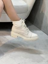 Coturno Feminino Fernanda Off-white Couro Legítimo