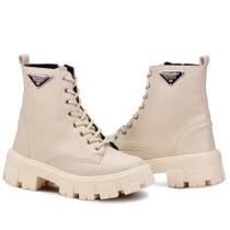 Coturno Feminino Off White NEW SHOES Tratorado Blogueira Premium 255