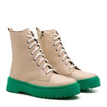 Coturno Feminino Off White Solado Colorido Verde Coturno Feminino Off White Solado Colorido Verde