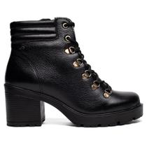 Coturno Feminino Pegada Burnished Couro Soft Touch Preto Coturno Feminino Pegada Burnished Couro Soft Touch Preto