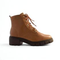 Coturno Feminino Ramarim Cano Curto Tratorado com Amarração 12101 Coturno Feminino Ramarim Cano Curto Tratorado com Amarração 12101