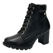 Coturno Feminino Salto Bloco Conforto Estilo Urbano Moleca