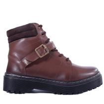 Coturno Feminino Zariff com Fivela 7015 Brown Cafe