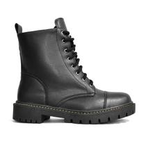 Coturno Godiva Sola Fina Cadarços Feminino Preto