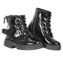 Coturno Infantil Bota menina Montaria Festa Laço Pelúcia Inverno frio Confortável Antiderrapante Leve