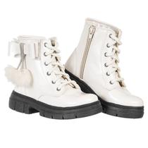 Coturno Infantil Bota menina Montaria Festa Laço Pelúcia Inverno frio Confortável Antiderrapante Leve