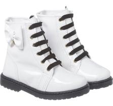 Coturno Infantil Feminino Menina Preto Branco Cano Curto Coturno Infantil Feminino Menina Preto Branco Cano Curto