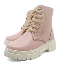 Coturno Infantil Menina Cano Alto Confortável Bota Rosa Coturno Infantil Menina Cano Alto Confortável Bota Rosa