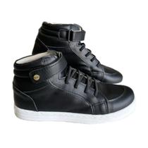 Coturno Infantil Tututi Masculino Sneaker Couro Preto