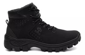 Coturno Masculino Adventure Cano Médio Tratorado Confortável Preto ou Café Ideal Para Trilha, Trabalho e Uso Diário