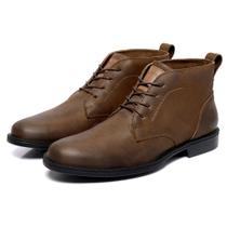 Coturno Masculino Bota Anatômica Macia Confortável Couro Legitimo Sola Toro Gel 8300