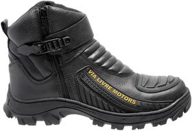 Coturno Masculino Bota Estilo Motoqueiro Motociclista Cano Curto Couro Militar