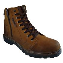 Coturno Masculino Casual Couro Com Zíper Mega Boots 6015 Coturno Masculino Casual Couro Com Zíper Mega Boots 6015