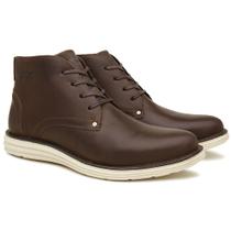 Coturno Masculino Casual Couro Conforto Cano Curto Bico Redondo Coturno Masculino Casual Couro Conforto Cano Curto Bico Redondo