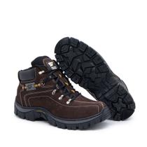 Coturno masculino confortavel palmilha em gel PU, botina em couro