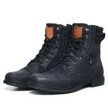 Coturno Masculino Couro Azul Marinho Sola de Borracha Mod.8500 Coturno Masculino Couro Azul Marinho Sola de Borracha Mod.8500