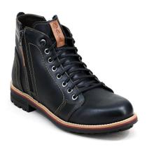 Coturno Masculino Couro Conforto Macio Antiderrapante Estilo