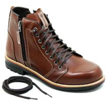 Coturno Masculino Couro Macio Estilo Antiderrapante Conforto