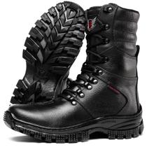 Coturno Masculino Couro Militar Bota Cano Médio Impermeável