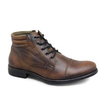 Coturno Masculino Couro Tan Velluto Estilo Casual