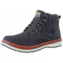 Coturno Masculino Couro Zíper Moderno Confortável Casual 835