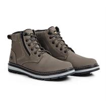 Coturno Masculino Couro Zíper Moderno Confortável Casual 835 Coturno Masculino Couro Zíper Moderno Confortável Casual 835