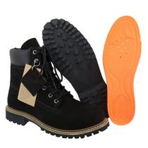 Coturno Masculino e Feminino Lindas Bota em Couro Produto de Alta Qualidade cor Preta