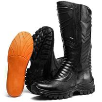 Coturno Masculino Em Couro Militar Tatico Rocan Palmilha Em Gel Extra Confortavel