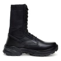 Coturno Masculino feminino com Ziper vigia segurança leve preto couro legitimo natural resistente