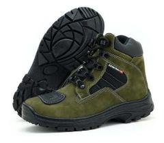 Coturno Masculino Militar Atron Couro 245 Verde Militar