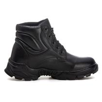 Coturno Masculino Militar Segurança PM Preto Couro Legítimo Coturno Masculino Militar Segurança PM Preto Couro Legítimo