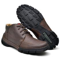 Coturno Masculino Ortopédico Couro Cadarço Estilo Conforto