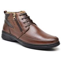 Coturno Masculino Ortopédico Couro Zíper Estilo Conforto Coturno Masculino Ortopédico Couro Zíper Estilo Conforto