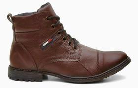 Coturno Masculino Urbano em Couro Marrom