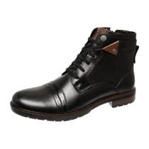 Coturno mega boots masculino couro preto 1009