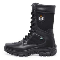 Coturno Militar Bota Tatico Masculino em Couro Solado Borracha Palmilha Gel Resistente Confortavel Coturno Militar Bota Tatico Masculino em Couro Solado Borracha Palmilha Gel Resistente Confortavel