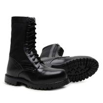 Coturno Militar Couro e Lona Com Zíper CCL Preto Coturno Militar Couro e Lona Com Zíper CCL Preto