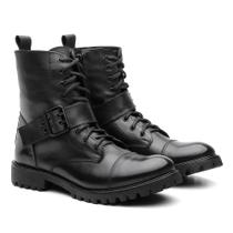 Coturno Militar Feminino Couro Verniz Cano Alto Seguro Liso Coturno Militar Feminino Couro Verniz Cano Alto Seguro Liso