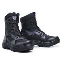 Coturno Militar Masculino Couro Cano Alto Cadarço Resistente Coturno Militar Masculino Couro Cano Alto Cadarço Resistente