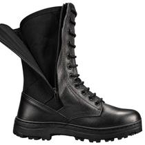 Coturno Militar Tático Couro Legítimo Zíper Embutido Preto Segurança Vigilante Motociclista Outdoor Trilha Camping Resistente Solado Costurado Coturno Militar Tático Couro Legítimo Zíper Embutido Preto Segurança Vigilante Motociclista Outdoor Trilha Camping Resistente Solado Costurado