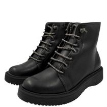 Coturno Moleca com Strass Salto Baixo Feminino